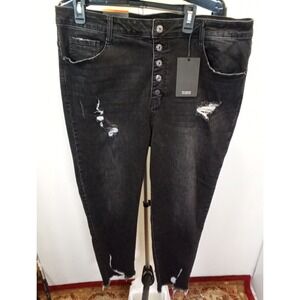 Women's Risen Jeans Size 3XL Distressed Ankle Skinny 27 Inseam